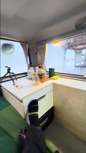 Camping in snow storm with new Toyota Hiace camper set up