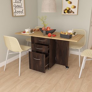 Dolce 4 Seater Folding Dining Table (Junglewood Finish,Without Chairs)