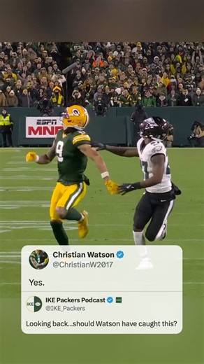 Packers WR Christian Watson reflected on this 3rd & 20 incompletion following their 10-7 loss to the Eagles. | SportsCenter