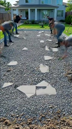 Muddy Backyard Modern Gravel Patio #diy #gardendesign