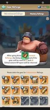 How to reset hero gears (kingshot)