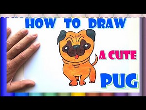 How to draw a puppy pug cute & easy way for kids🐶