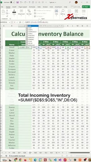 Calculate Inventory Balance in Excel - Excel Tips and Tricks