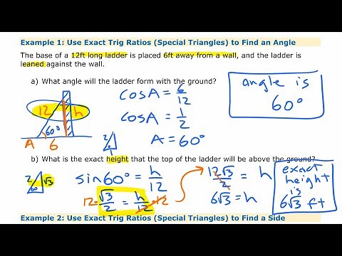 Using Special Triangles to Find Unknown Values • [2.1d] Pre-Calculus 11