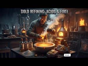 \tGold Refining in Action – Worker and Glowing Metal Bars