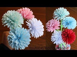 How To Make Paper Flower Chrysanthemum - DIY Flower - Paper Flower -Paper Craft