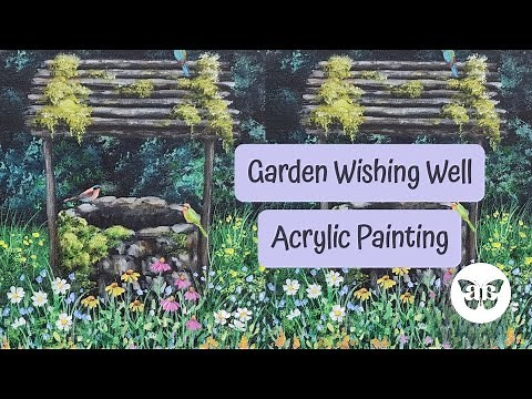 How to Paint a Garden Wishing Well Acrylic Painting LIVE Tutorial