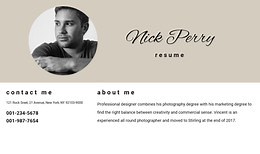 Resume and contacts - CSS Template by Nicepage