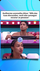 Gui: “Eu acho que o Tadeu tá deixando mais um pouco.” Aline: “É porque ele quer isso mesmo, mas sei que tenho que parar mesmo.” Gui: “E isso é um conselho: a gente não vê isso só no Sincerão. Às vezes é até numa discussão sua com o Vinícius. É a gente poder falar e você escutar. A sensação que eu tenho é que não está entrando nada no teu ouvido, porque tu tá falando o tempo todo e ninguém consegue conversar desse jeito.” • Siga @centralreality para acompanhar tudo sobre BBB! 🎥Reprodução: @tvglo