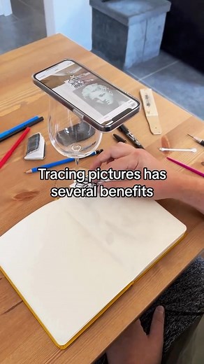 Tracing is like the training wheels of the art world. When you’re learning to ride a bike, no one shames you for using training wheels. They’re a tool to help you get the hang of balance and motion. Similarly, tracing helps you understand lines, shapes, and forms. It’s a stepping stone that allows you to grasp the basics before you venture into freehand drawing. It’s not “cheating”; it’s learning. #tracing #learntodraw #arthistory #davincieyeapp #mentalhealth #arttherapy #drawingtools | Da Vinci