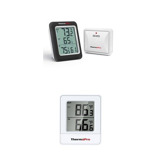 ThermoPro Digital Hygrometer Indoor Outdoor Thermometer and Wireless Thermometer with Sensor Up to 500FT Combo - The Home Depot