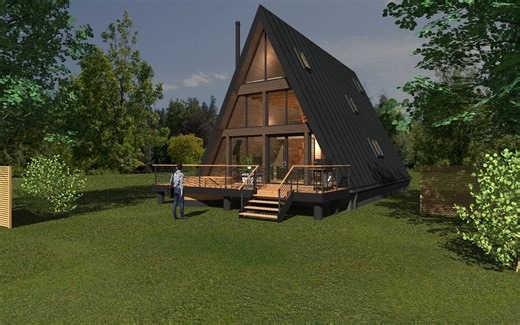 A-frame House Plans – 3 Levels, 3 Bedrooms, 8.2x14m (PDF) - Etsy