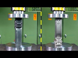 Which Is Stronger, Steel or Stainless Steel? Hydraulic Press Test!