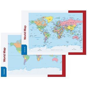 Studymate Double-sided World Map Wall Chart
