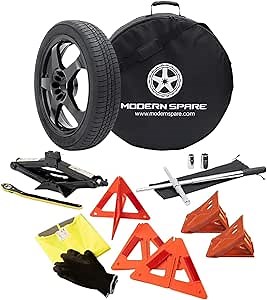 Modern Spare Complete Compact Spare Tire Kit With Carrying Case - Fits 2023-2026 Toyota Corolla Cross (Including Hybrid)