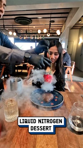 Using liquid nitrogen for an elaborate dessert 🌹🥶 #nitrogen #dessert #satisfying | UNILAD Tech