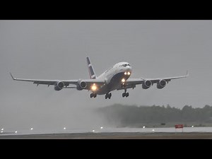 Ilyushin Il-96-300 - Wet & Windy - Landing & Takeoff