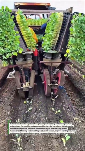 Amazing Automatic Vegetable Transplanter! #farming #agriculture #machines