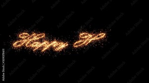 Sparkler text happy holidays appear written in sparkling twinkles and glitter on black background. Holiday themed animation for any festive composition design.