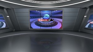 News Studio, Backdrop For TV Shows .TV On Wall.3D Virtual News Studio Background