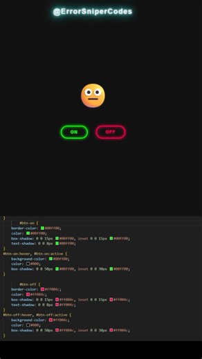 Error Sniper on Instagram: "One click, instant mood change 😄😐 Happy when ON, Sad when OFF 🔥 Built using HTML, CSS & JavaScript Simple logic, clean UI & smooth animation ✨ More creative coding shorts coming soon 🚀 Follow @ErrorSniperCodes #coding #html #css #javascript #webdevelopment codingshorts creativcoding uidesign frontend programming shorts"