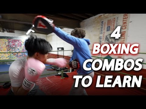 4 BOXING COMBOS TO LEARN + REAL SPARRING FOOTAGE!!!