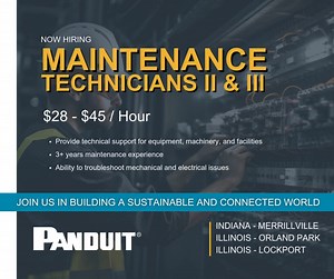 Do you have mechanical and electrical expertise? Panduit is now hiring Maintenance Technicians at multiple locations. We provide a competitive salary and robust total rewards program. Come join our winning team! Please apply at Panduit.com career site. Careers at Panduit (myworkdayjobs.com) | Panduit | Facebook