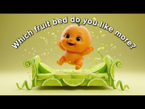 Baby Orange Tries to Sleep on Different Fruit Beds | Satisfying Fruit Texture ASMR #FruitASMR