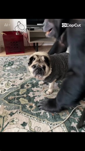 Scared the life out of Pogo! 😂 #CapCut #fyp #puglife #gorillapugabduction #dogvideos #pugvideos #seniorpuglife #originalpug