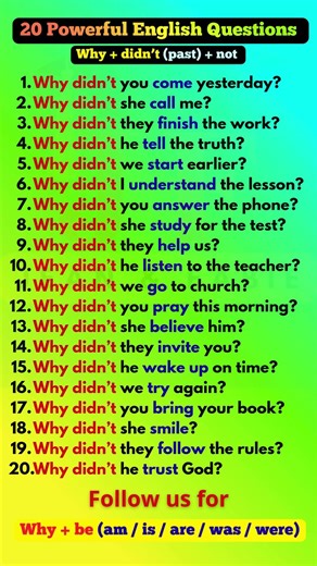 WHY DIDN’T…? 😮 Master Negative Past Questions in English #speakenglish #englishforbeginners