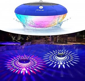 FirstE Solar Floating Pool Lights, RGB Color Changing Pool Floating Lights, Hangable IP68 Waterproof Solar Pool Light That Float for Pool Wedding Path Party Decoration, No Need Electric Wire