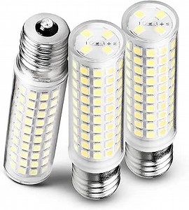 E17 LED Light Bulb 10 Watt Equivalent 100W 6000K Daylight White 1000lm 120V E17 Intermediate Base LED Bulb for Desk Lamp,Ceiling Fan Lights, Headboard Reading Lights, Non-Dimmable, 3 Pack