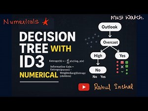 Decision Tree Numerical using ID3 Algorithm || Machine Learning || Rahul Inchal