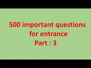 Most important questions for Entrance Examination (+2) [BIOLOGY].