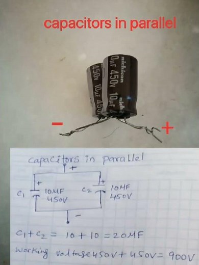capacitors series and parallel connection #electrical #electronics