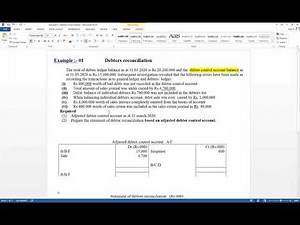 Debtors reconciliation Example