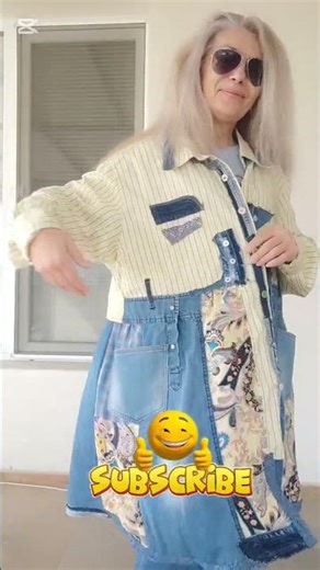 DIY How To Sew Denim Jacket from OLD JEANS AND MAN SHIRTS/DIY #fashion #sewingtutorial #short #denim