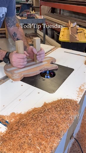Mahogany & Hyde on Instagram: "Tool Tip Tuesday: Here’s how we keep hands safe and curves perfect. When we cut out pig-shaped cutting boards on the router table, we use a double-sided taped template with built-in handles. That lets us: • Keep hands away from the cutter • Guide the shape with precision • Get consistent results on every board Sometimes, a simple jig makes all the difference — especially when it comes to safety and finish quality. Got a favorite template trick of your own? Drop it
