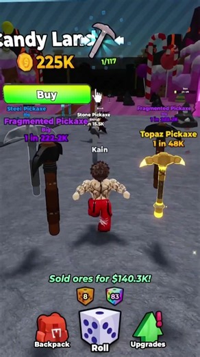 Upgraded my pickaxe and became rich