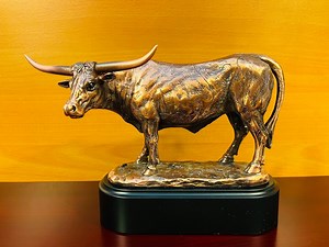 Bronze Longhorn Sculpture on Base, Blank for Home and Office Decor, Add Personalized Engraving to Make It a Gift, Trophy of Event Winners. - Etsy