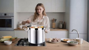 Large Stock Pot - Heavy Duty Tri-Ply Bottom Commercial Grade Soup Pot for Cooking Soup, Stew, Canning, Oven, Gas, Ceramic, Dishwasher Safe
