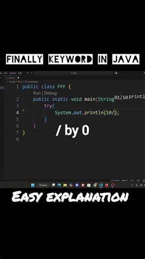 🥳Java "finally" Block Explained | Part 2 | #bca #makaut #yourdada #programming