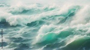 A frothy sea of turquoise foam, bubbling and churning with a frothy texture, as if whipped into a frenzy by an unseen force.