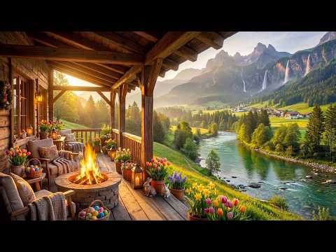 Easter Morning on the Porch in the Mountains 🐰🌸 River Sounds, Fire Pit & Fresh Spring Atmosphere
