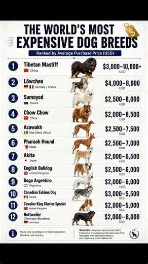 🐕💰 The World’s Most Expensive Dog Breeds! #viral me