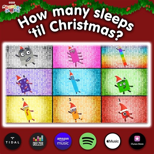 The countdown is in full swing! 🎄Show us your dance moves using #NumberblocksChristmas as we countdown to Christmas together! 💃 🕺 You can stream our song, 'How Many Sleeps 'til Christmas?' on Spotify, Apple Music, iTunes, Deezer and more! 🎶 Watch our music video on YouTube ▶️ https://bit.ly/3Fx1cFZ | Numberblocks