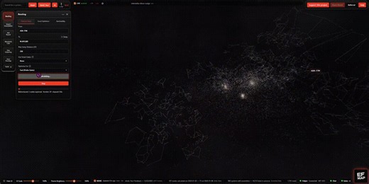 THE DIFFERENCE BETWEEN STORING KNOWLEDGE AND NAVIGATING ITthis is a live map of 14000 star systems and when you pick any two points it finds the shortest path through the entire network in secondsyour second brain should work exactly like this but instead you have a search bar and 800 notes with no connections between themKarpathy figured out that the bottleneck was never the information, it was the map and the llm wiki builds that map automatically every time you add something newbookmark this 