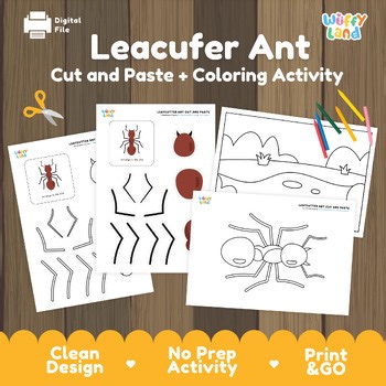 Leafcutter Ant Craft Cut and Paste & Coloring Pages | Spring Insect Bug Activity
