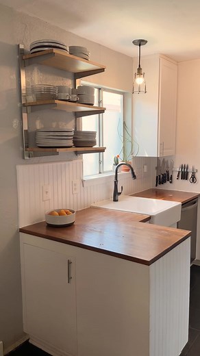 DIY small kitchen renovation! Full video here: https://bit.ly/3Rj2DOT | Maker Gray