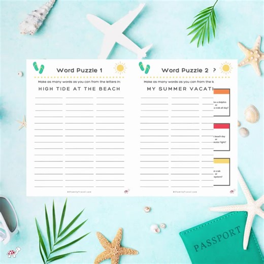 Beach Games & Activities for Kids: 58-page Printable Travel Games (digital Download) - Etsy UK